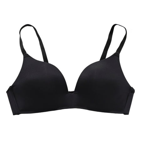 Black 38 Women s Comfortable and Women Bra Set and Underwear Transparent Shoulder Strap Cordless Women s Bra Backless Spongeless with Convertible Big Bras Shoulder Straps