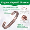 thumbnail image 4 of Wollet Magnetic Copper Bangles Bracelets & Ring for Women, Floral Design, Pure Copper Jewelry Set, Christmas Gift, 4 of 8