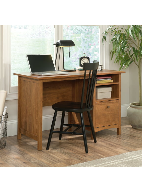 Sauder Union Plain Single Pedestal Desk, Prairie Cherry Finish
