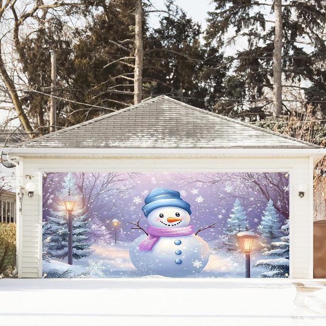 Riforla Holiday Cheer Garage Festive Christmas Banner with Bright Colors Festive Design Perfect for Auto Enthusiasts Home Garages Easy Hanging Durable Material Flags Banners Accessories B