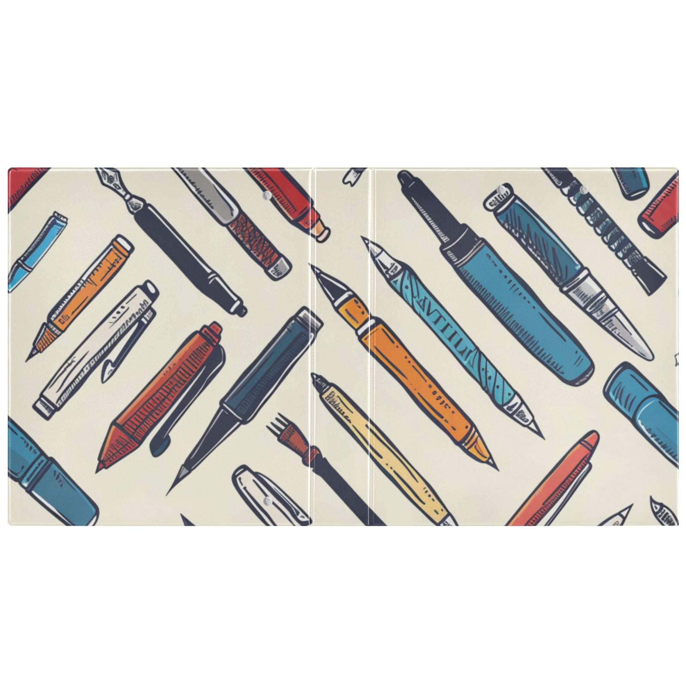 Pens 3 Ring Binders 1.5 inch Hardcover File Folders with Interior Pockets A4 Size Organizer for School Office Hospital