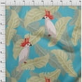thumbnail image 4 of oneOone Cotton Flex Teal Green Fabric Tropical Parrot With Leaves Fabric For Sewing Printed Craft Fabric By The Yard 40 Inch Wide, 4 of 4