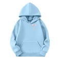 thumbnail image 6 of Byoo Toddler Girl's Bow Print Long Sleeve Hoodie Pullover Fit with Pocket Hooded Sweatshirt Soft Warm Casual Kids Outerwear for Daily Wear, 6 of 6
