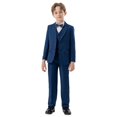 thumbnail image 2 of Boys Formal Suit Set, 4 Piece Blazer Vest Pants Bow Tie Outfit, Kids Wedding Tuxedo Set for School Events and Special Occasions, Classic Gentleman Suit Navy 110, 2 of 5