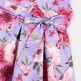 thumbnail image 6 of Spazoro Kids Girls Dresses, Fashion Floral Print Short Sleeve Round Neck Princess Dress for Child Girls Purple Size 4-5 T, 6 of 8