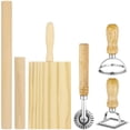 thumbnail image 2 of 6 Pcs Pasta Making Tool Set, Includes Pasta Rollers, Ravioli Stamp Makers, Gnocchi Board & Rolling Cutter, Kitchen Supplies for Homemade Pasta Dumpling Wonton Tools, 2 of 7