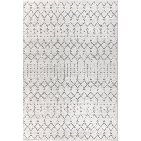 8 ft. x 10 ft. JONATHAN Y  Moroccan HYPE Boho Vintage Diamond Cream/Gray Area Rug 