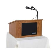 AMPLIVOX SOUND SYSTEMS S250 WALNUT Lectern, Tabletop, Wired, 14 In.H