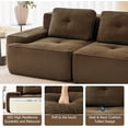 thumbnail image 6 of YWEN Boneless Couch Modular Sectional Sofa, 117" Modern Cloud Couch with Deep Seat, Comfy Corduroy Sectional Couches for Living Room, 3 Seater Tufted Floor Sofa with Anti-Slip,No Assembly, Brown, 6 of 9
