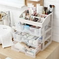 Makeup Organizer with 3 Drawers, Emapoy Makeup Box, Makeup Storage for Vanity, Bathroom Counter