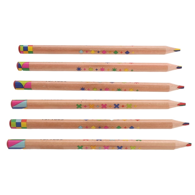 Juego De Lápices Rainbow, Lápiz De Color 4 En 1, Resistente, 6 Piezas Para La Creación