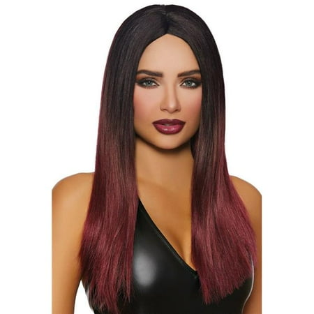 Dreamgirl Rl11324 Long Straight Black Burgundy Ombre Wig