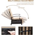 thumbnail image 2 of Domi Adjustable Patio Recliner Chair Metal Outdoor Lounge Chair with Flip Table Push Back, Adjustable Angle, Removable Cushions, Support 350lbs, (1 Beige Chair), 2 of 9