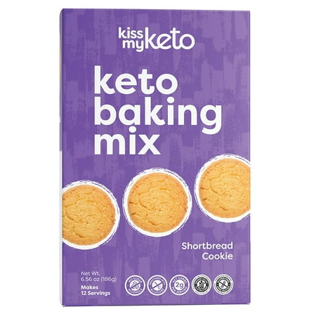 Kiss My Keto Baking Mix - Shortbread Cookie | Low Sugar (1g), Low Carb Baking Mix (2g Net) | Corn Fiber & Gluten Free, No Artificial Sweeteners, No Sugar Alcohols - Fresh Home-Baked Low