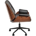 thumbnail image 2 of Silla Oficina Grupo Microtec Thair Ejecutiva Madera Minimalista Moderna Ajustable Elegante Hogar Escritorio Ergonomica Piel PU Cromada Walnut, 2 of 5