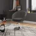 thumbnail image 2 of Hopper Grey and Polished Chrome Twill Adjustable Height Chair (Set of 2), 2 of 8