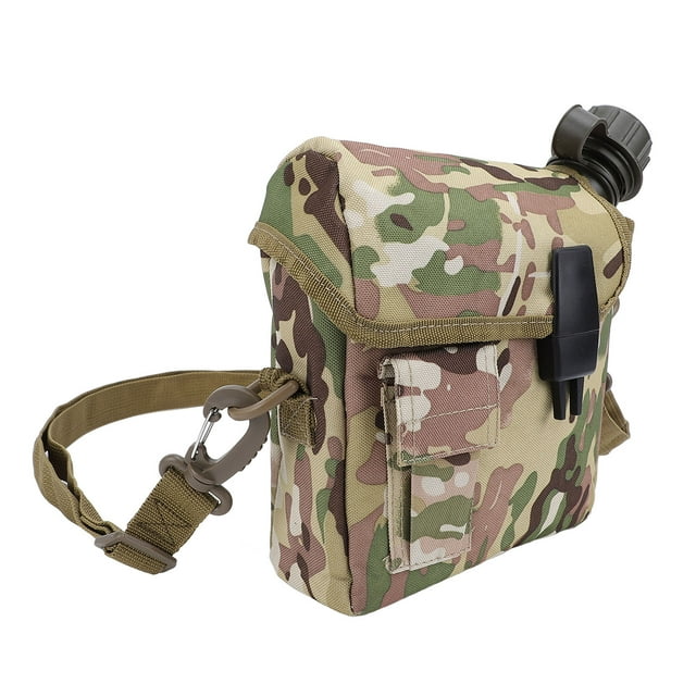 Bouteille d'Eau Extérieure, Grande Capacité Bouteille d'Eau Plate de Camping avec Sac de Taille Sangle Ajustable pour Sports de Plein Air Randonnée