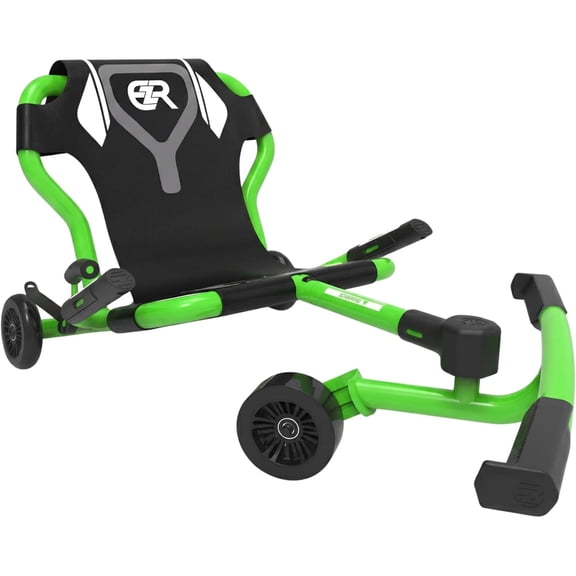 EzyRoller: Classic X - Green - Ride-On Scooter, Cambering Motion, Pedal Free Cart, Hand Brakes, Extendable Frame, 154lb Capacity, Kids Ages 4