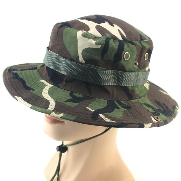 Ouyawei Military Camouflage Bucket Hats Camo Fishing Hunting Mountain Cap Outdoor Men Sun Protection Hat
