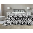 thumbnail image 1 of Cat Comforter & Sham Bedding Set, Black Silhouettes in Different Positions Friendly Furry Feline Domestic Pet, 3 pcs Duvet Set Microfiber Filling Quilt, 5 Sizes, Black White, by Ambesonne, 1 of 4
