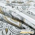 thumbnail image 3 of Bedduvit Duvet Cover Set - 100% Cotton Damask Floral White Beige & Gold & Gray Queen Size Duvet Cover - Breathable Soft Bedding Set 3-Piece Reversible 400TC Comforter Cover - 90"x 90", 3 of 9