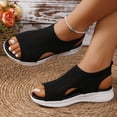thumbnail image 3 of Rokment Womens Athletic Mesh Running Walking Nursing Tennis Sandals Lightweight Breathable Open Toe Orthopedic Slip on Sock Comfortable Memory Foam Casual Flat Summer Shoes Black Size 6.5, 3 of 5