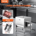 thumbnail image 2 of VEVOR Manual Meat Mixer, 30L Fixed Tank Meat Processing Equipment(Mixing Max 30LBS for Meat), Stainless Steel Meat Mixer, Sausage Mixer Machine with Lid Handle Gear Reducer, Ground Beef Hand Mixer, 2 of 9