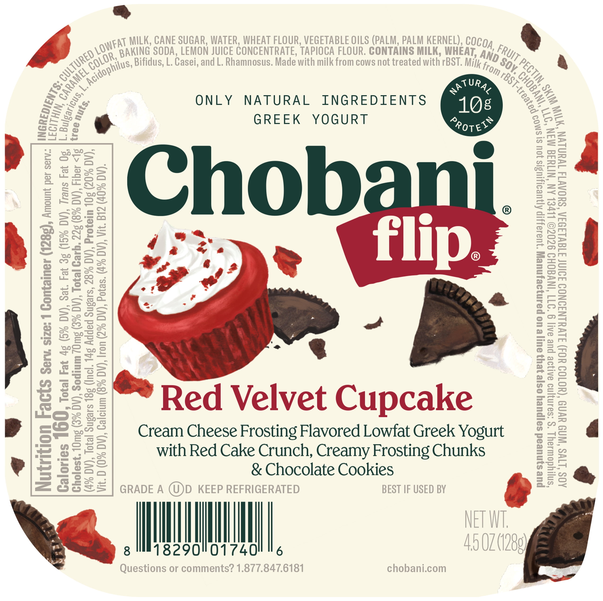 Chobani Flip Low-Fat Greek Yogurt Red Velvet Cupcake 4.5oz