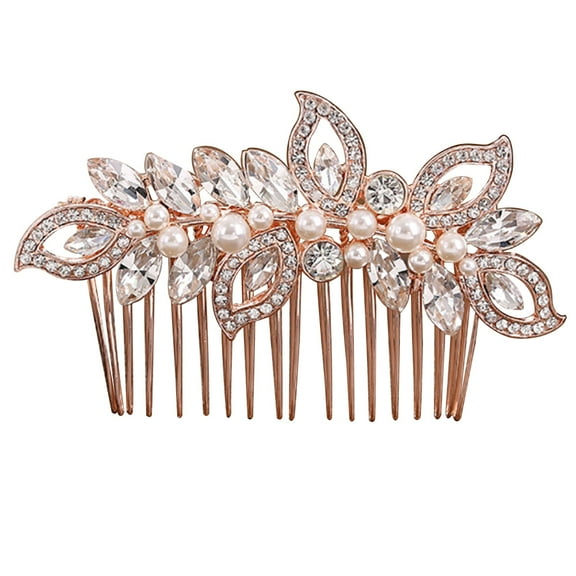 NUZYZ Elegant Lady Rhinestone Faux Pearl Hair Pin Comb Clip Wedding Bridal Headwear