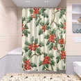 thumbnail image 2 of Ryvnso 4 Pcs Cherry Fruit Bathroom Shower Curtain Set with 12 Hooks Bath Mat Toilet Lid Cover, 2 of 8