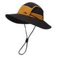 thumbnail image 3 of Lispipm Sun Hats for Men and Women Wide Brim Outdoor Fishing Hat Foldable Quick Drying Hiking Beach Summer Caps for Climbing Black, 3 of 4