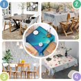 thumbnail image 4 of Square Tablecloth, Waterproof Polyester Table Cover, Wrinkle Resistant & Washable Fabric for Dining, Kitchen, Picnic, 52x52in(132x132cm), Mystical Liquid Galaxy Design, 4 of 6