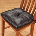 thumbnail image 2 of Chocolate Faux Leather Chair Pad Set of 2, 2 of 3