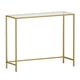 thumbnail image 2 of VASAGLE Mesa de Consola, Mesa de Entrada, Extremo del Sofá, Tablero de Vidrio Templado, Marco de Metal, Resistente, Patas Ajustables, para Salón, Entrada, Pasillo, Dorado y Transparente, 2 of 5