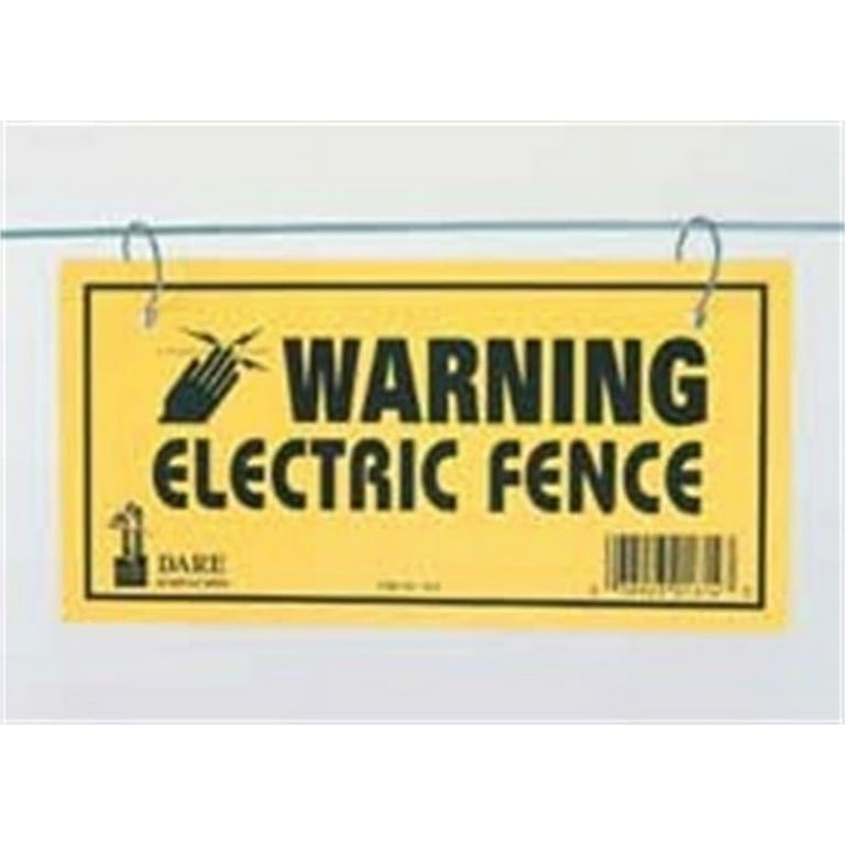Dare Electric Fence Warning Sign Yellow Dare Electric Fence Warning Sign Yellow