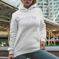thumbnail image 2 of Florida, The Sunshine State, Est. 1845 with Palm Trees Art Merch Gift, White Hooded Sweatshirt or Hoodie, Small, 2 of 5