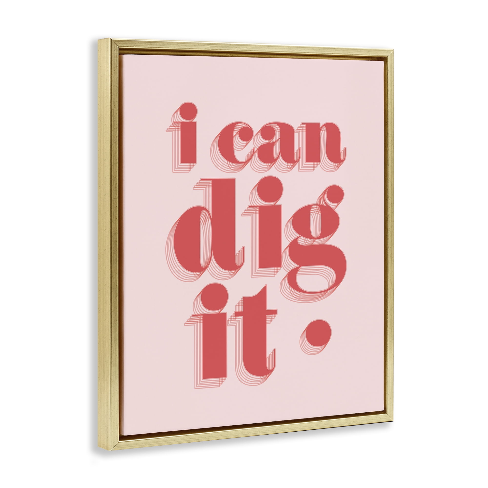 Stupell Industries I Can Dig It Phrase Typography Painting Gold Floater Framed Art Print Wall Art, 17 x 21