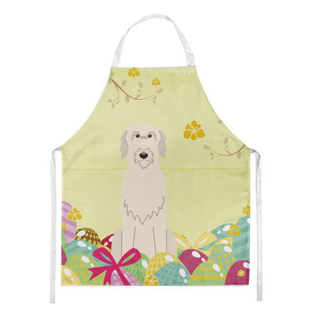 ""Caroline'S Treasures Delantal Grande Con Diseño De Perro Lobo Irlandés Y Huevos De Pascua""