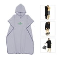 thumbnail image 4 of Poncho de surf suave microfibra cambiante pya toal usable con Gris shamjiam Cambio de traje de neopreno, 4 of 5