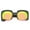 Shiny Black / Pink Green Mirror, variant on sunglassLA Unisex Women's High Fashion Bold Bottom Cut Square Mirrored Lens Sunglasses (Yellow Tortoise / Orange Mirror) - 52mm