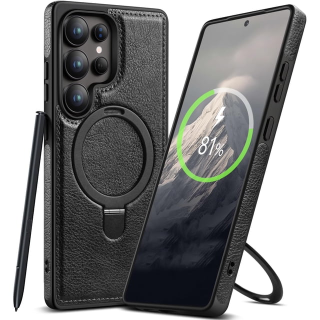 Funda de piel magnética VAUSERDY para Samsung S25 Ultra