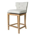 thumbnail image 1 of Open Box Maven Lane Hugo Tufted-Back Swivel Stool Weathered Oak, Counter Height, 1 of 6
