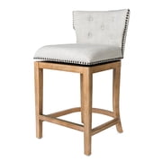 Open Box Maven Lane Hugo Tufted-Back Swivel Stool Weathered Oak, Counter Height