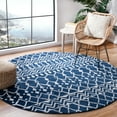 thumbnail image 2 of SAFAVIEH Tulum Glen Moroccan Geometric Area Rug, 10' x 10' Round, Navy/Ivory, 2 of 7