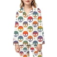 thumbnail image 4 of Gunia Halloween Pajamas For Kids Girls 2 Piece Notch Collar Button Up Long Sleeve Tops With Pants Casual Home Outfit Pjs Jammies White 9-10 Years, 4 of 5