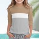 thumbnail image 1 of Blusas y camisas de manga corta con cuello redondo para verano y primavera, moda para niños pequeños, blusa lisa con cuello redondo y manga 3/4 para mujer, blusa de poliéster para niños, 1 of 5