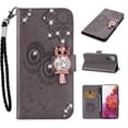 thumbnail image 1 of Feishell Samsung S20 FE Case Owl Pattern Glitter Sparkly Gems Shockproof PU Leather Wallet Cover Flip Stand Card Slots Magnetic Diamond Bling Folio Case for Samsung Galaxy S20 FE, Gray, 1 of 7