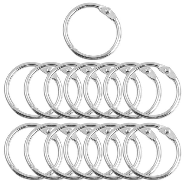 15pcs 1 Inch Loose Leaf Binder Rings Metal Silver Book Rings for Index