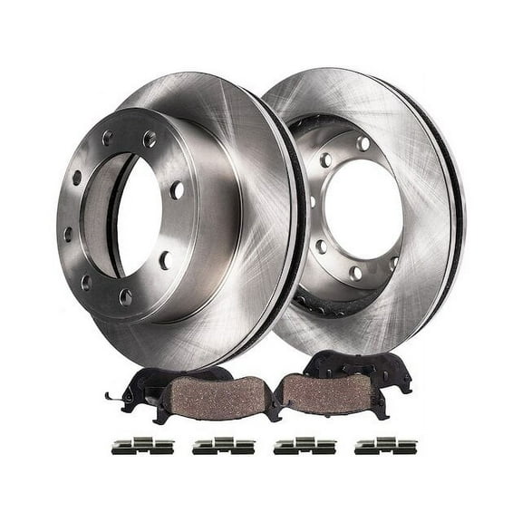 Rear Brake Pad and Rotor Kit - Compatible with 1999 - 2002 Ford E-350 Econoline Club Wagon 2000 2001
