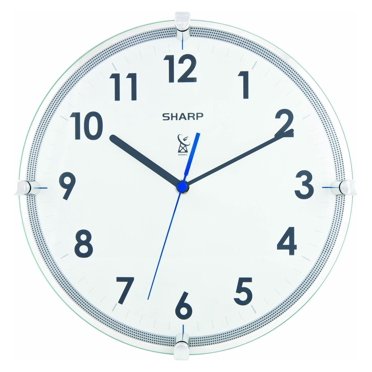 Sharp Atomic Analog Wall Clock – 10.5” Suspended Glass Face - Sets ...